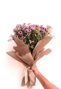 Pink daisey Jute bouquet thumbnail 2