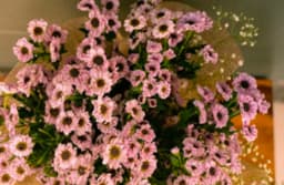 Pink daisey Jute bouquet thumbnail 3