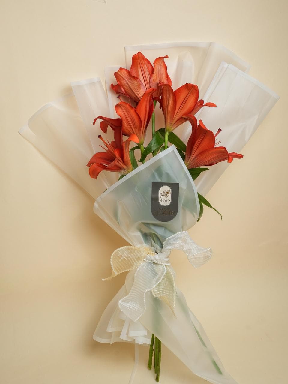 Orange lilies bouquet